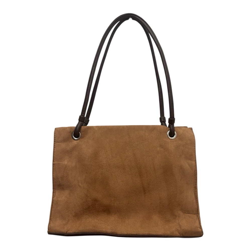 Sage Harbor Suede Tote Bag Tan Brown Leather Strap Shoulder Bag - Picture 2 of 5